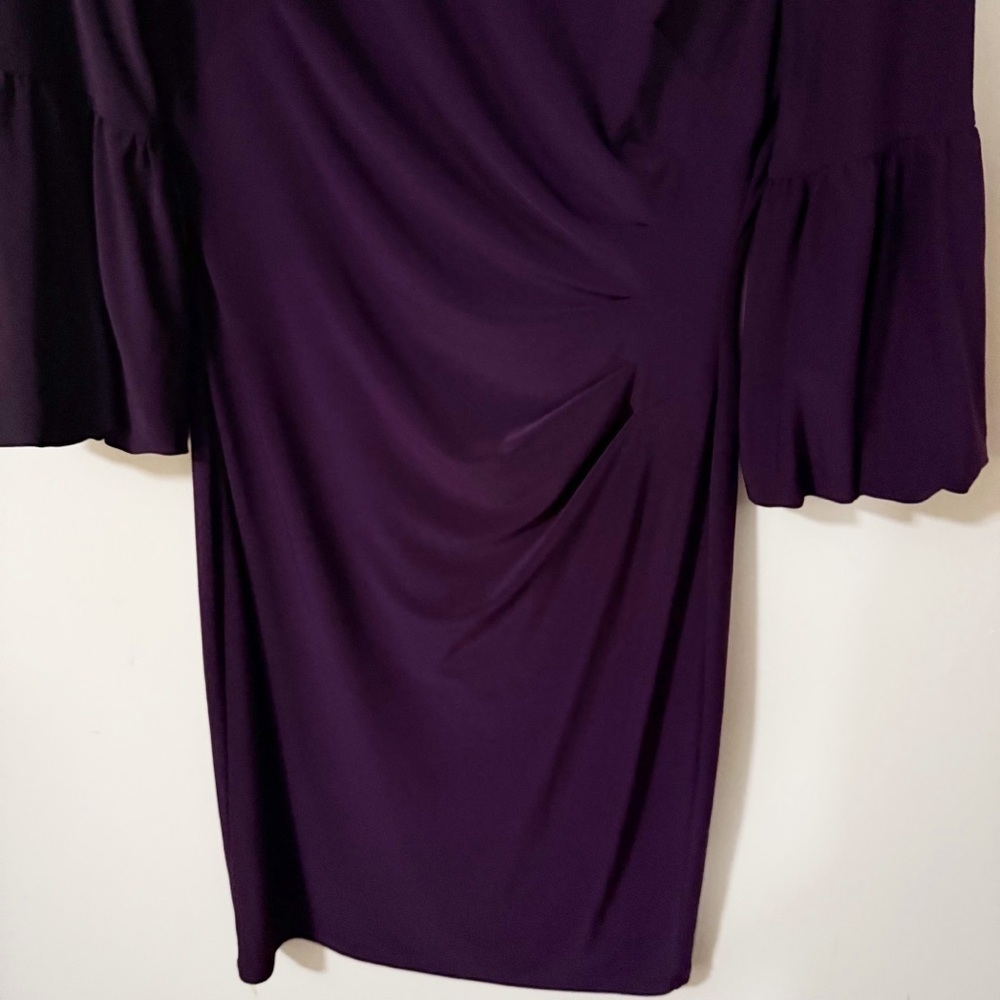 NWT Lauren Ralph Lauren Purple Sheath Long Sleeve Dress Size 4 Office Business - Picture 4 of 8